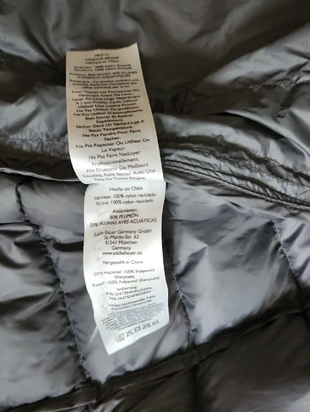 Eddie Bauer, Mens Black Hooded Down Puffer Jacket, Sz Medium - Picture 12 of 14